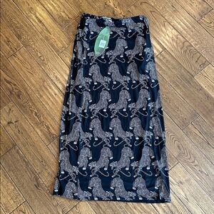 FARM Rio Black and White Zebra A-Line Skirt